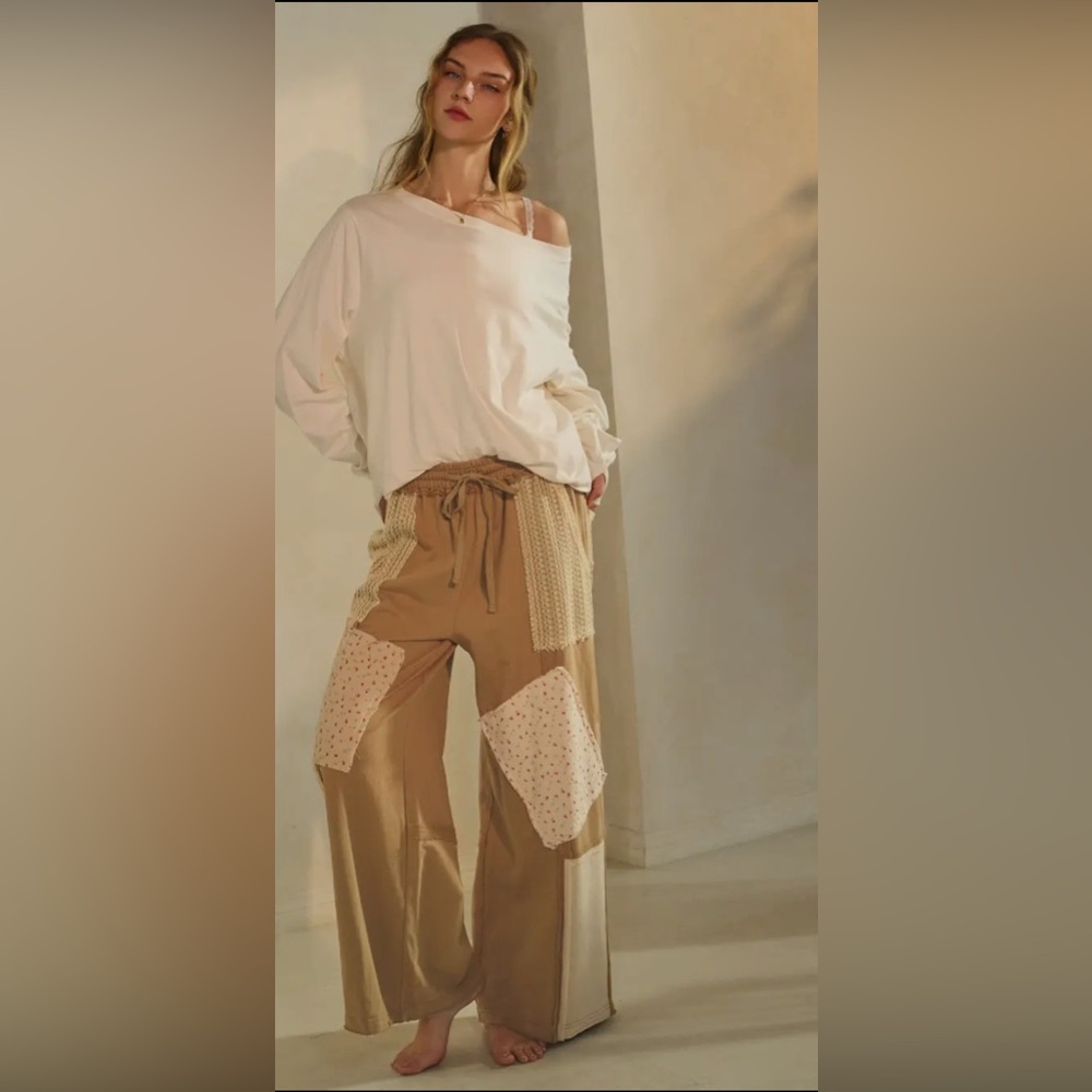 Patchwork Wide-Leg Pants Plus Size - ♥️ Only 1 Left 2X $=Firm